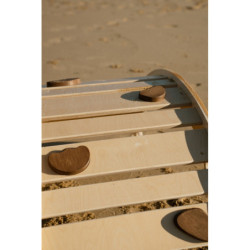 Bascule Montessori en bois – Pierres bois foncé