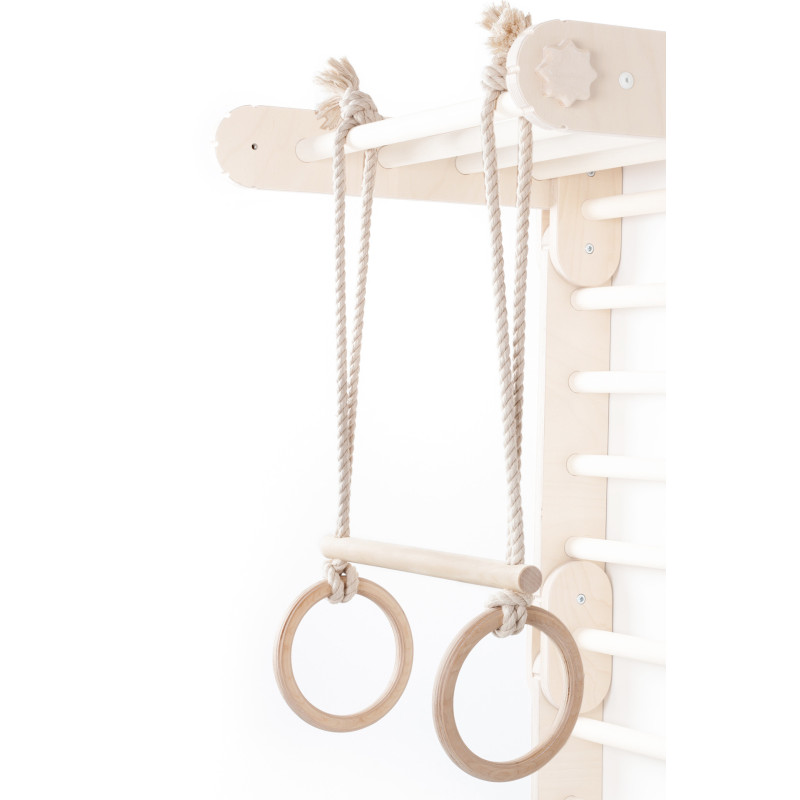 Anneaux & trapèze Montessori en bois
