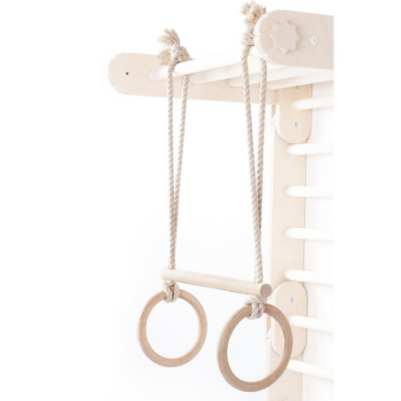 Anneaux & trapèze Montessori en bois