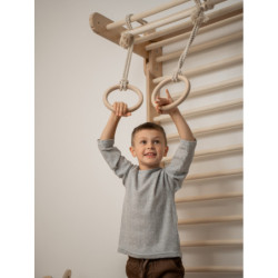 Anneaux & trapèze Montessori en bois