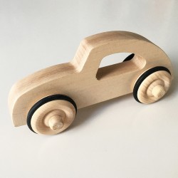 Diane the retro chic style car - Raw beech wood version - Wooden toy - Photo 1