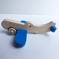 Amélia el avión de madera sobre ruedas - Azul - Juguete de madera - Foto 2