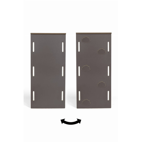 Toboggan mural escalade 2-en-1 gris pour Balançoire Montessori XXL