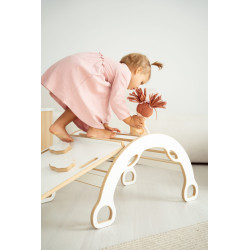 Kit bascule Montessori en bois avec poignées et toboggan Nuages - Taille L