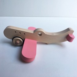 Amélia the wooden airplane on wheels - Pink - Wooden toy - Photo 2