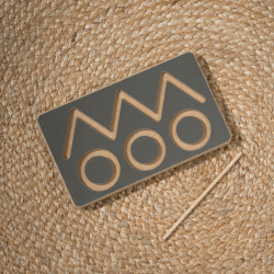 Tablette graphomotrice Montessori pour enfant - Grise