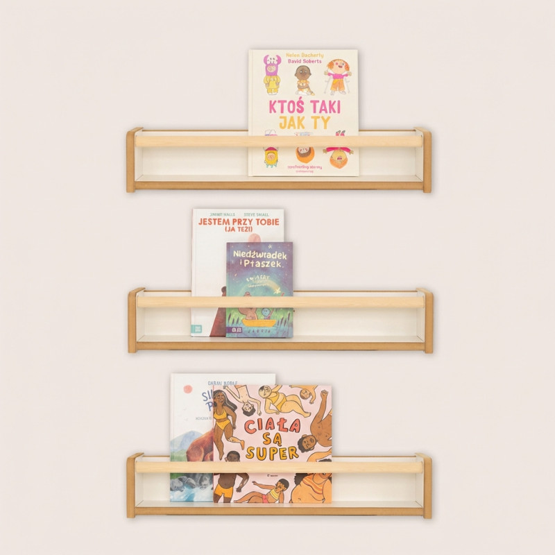 Lot de 3 étagères murales Montessori en bois pour livres