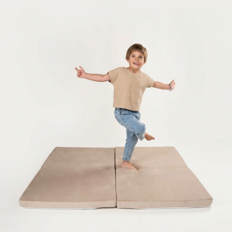 Tapis de jeu Montessori enfant carré en mousse - Beige