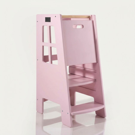 Tour d'apprentissage Montessori en bois - Rose