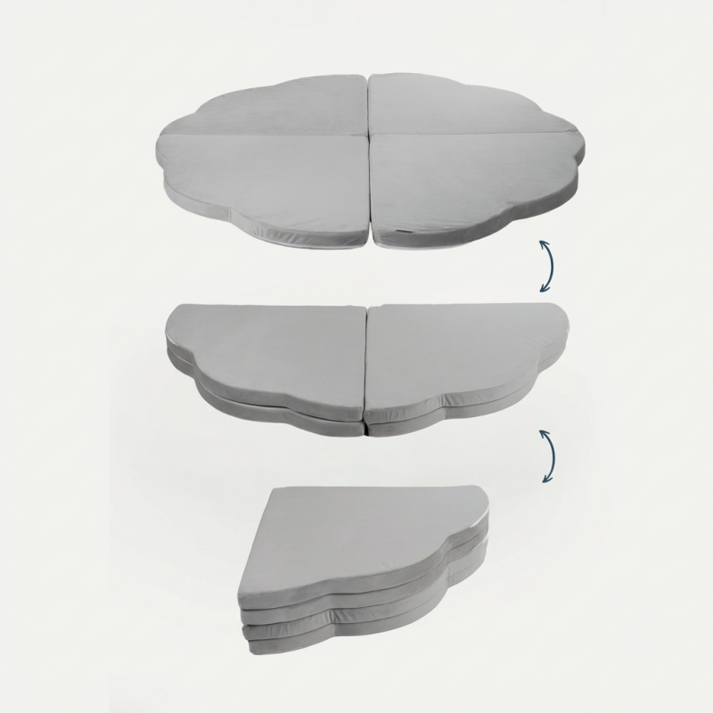 Tapis de jeu Montessori nuages - Gris