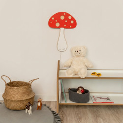 Veilleuse champignon en bois pour chambre d'enfant