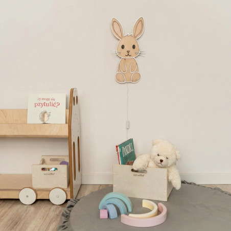 Veilleuse lapin en bois pour chambre d'enfant