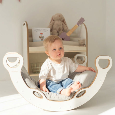 Coussin matelas Montessori pour culbuto en toile - Gris Taille L