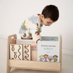 Bibliothèque Montessori enfants en bois naturel - Étagères basses