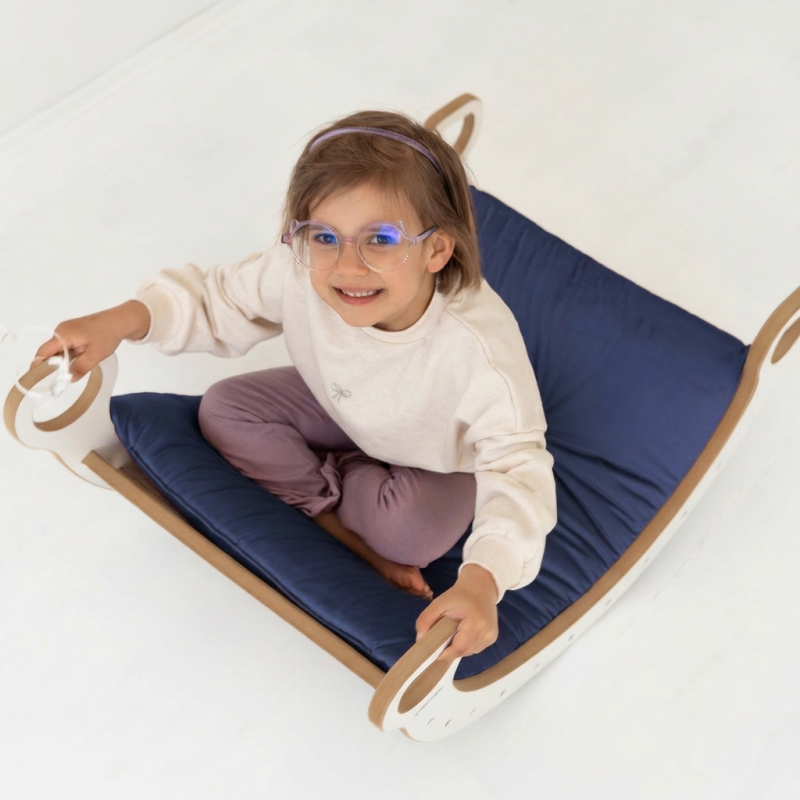Coussin Montessori pour culbuto en bois - Bleu Marine