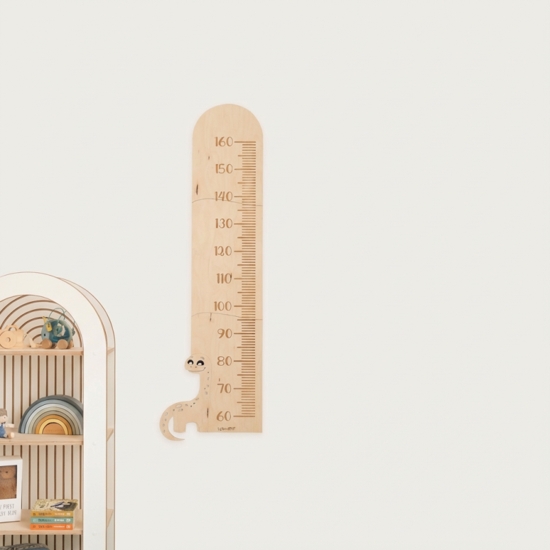 Mètre de croissance enfant dinosaure en bois