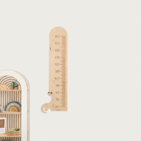 Mètre de croissance enfant dinosaure en bois