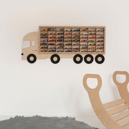 Étagère murale en bois pour petites voitures - Camion