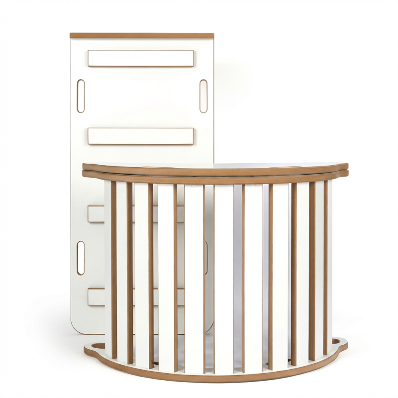 Balançoire Montessori 3-en-1 en bois avec toboggan à barreaux et plateau