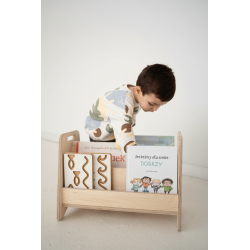 Bibliothèque Montessori enfants en bois naturel - Étagères basses