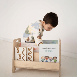 Bibliothèque Montessori enfants en bois naturel - Étagères basses