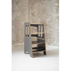 Tour d'apprentissage Montessori en bois - Grise
