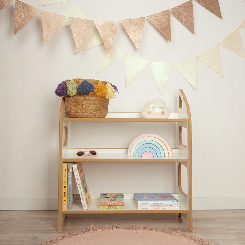 Étagère Montessori MAXI en bois pour chambre d'enfant
