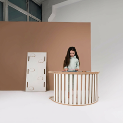 Balançoire Montessori XXL en bois avec toboggan et plateau