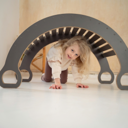 Balançoire Montessori XXL en bois - Gris