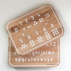 Simone, lot planche de traçage des nombres + planche Alphabet Montessori en bois - Photo 2