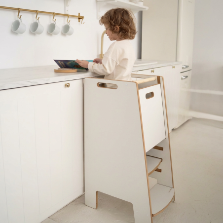 Tour d'apprentissage Montessori en bois - Hauteur ajustable