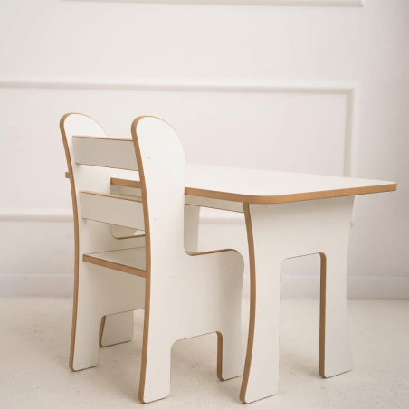 Ensemble table et chaise Montessori enfant en bois naturel