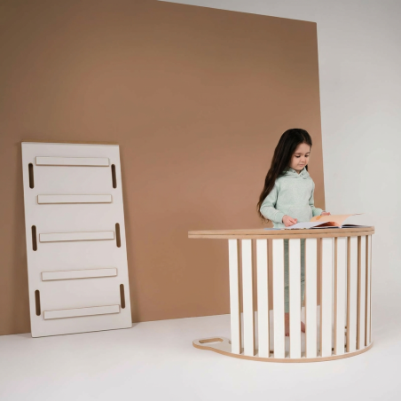 Balançoire Montessori en bois avec toboggan et échelle - XXL