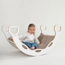 Coussin matelas Montessori beige pour balançoire en bois XXL