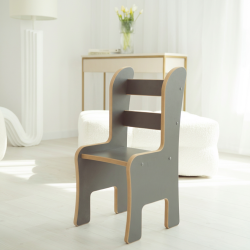 Fauteuil enfant Montessori en bois - Gris