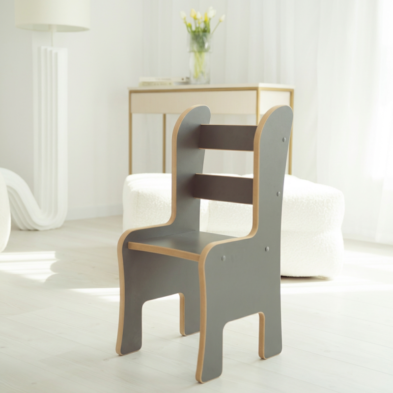 Fauteuil enfant Montessori en bois - Gris