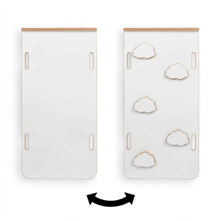 Toboggan Montessori bois et mur d'escalade 2-en-1 NUAGE pour rocker et cube