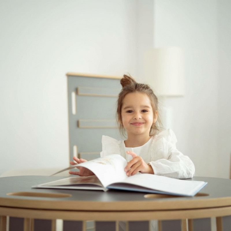 Plateau Montessori en bois pour bascule rocker - Gris XXL