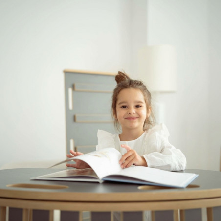 Plateau Montessori en bois pour bascule rocker - Gris XXL