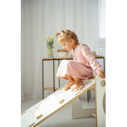 Cube Montessori multifonctionnel en bois avec toboggan |