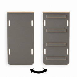 Toboggan Montessori bois & mur d'escalade 2-en-1 gris