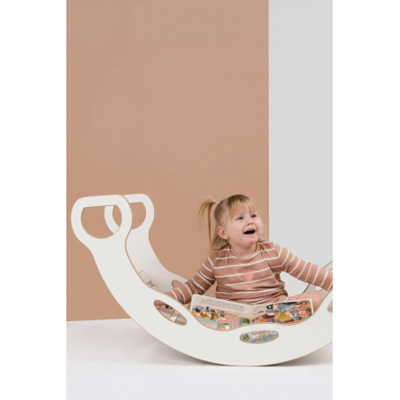 Balançoire Montessori XXL en bois avec poignées