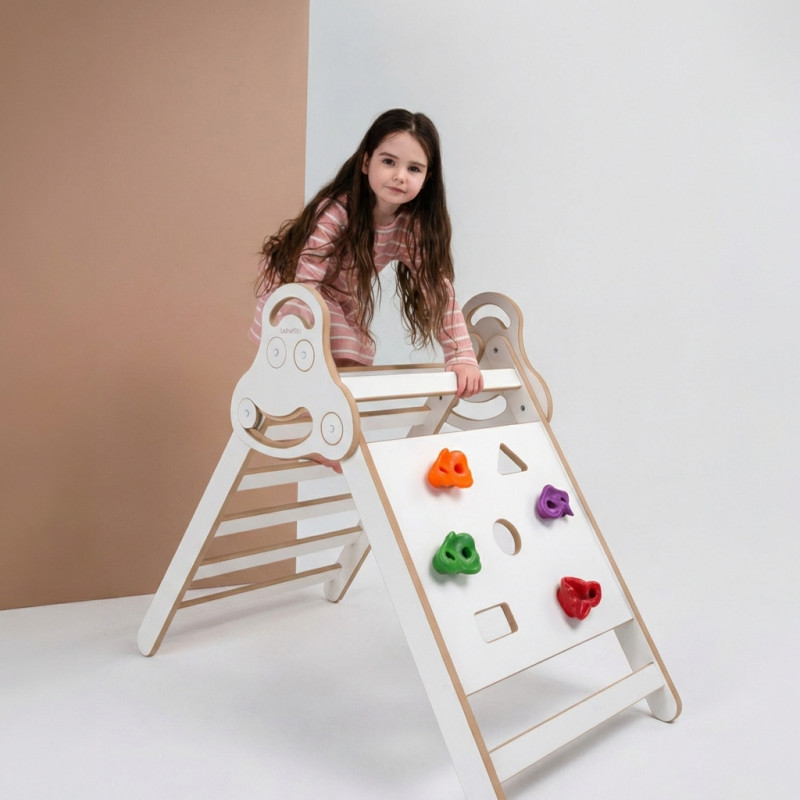 Mur d'escalade Montessori en bois pour enfants