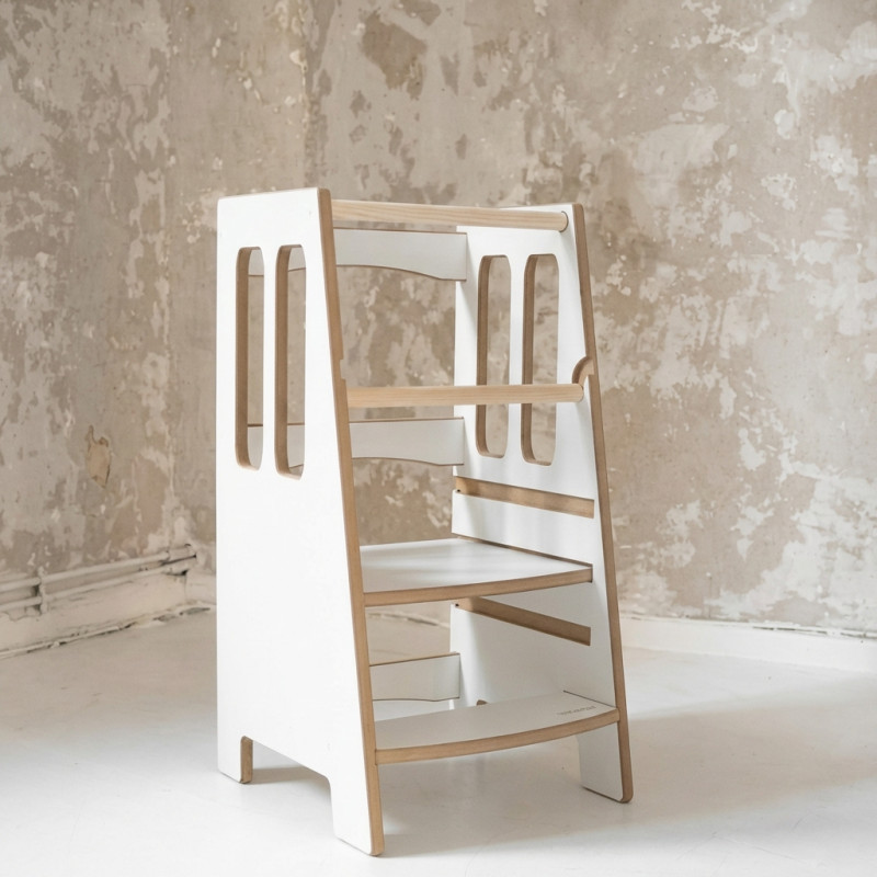 Tour d'apprentissage Montessori en bois - Aide Cuisine