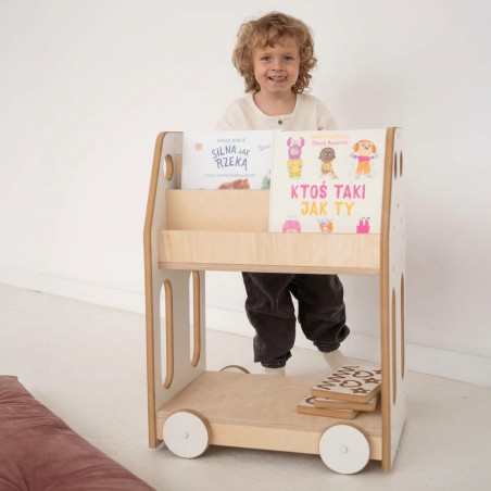 Étagère bibliothèque Montessori en bois pour enfant