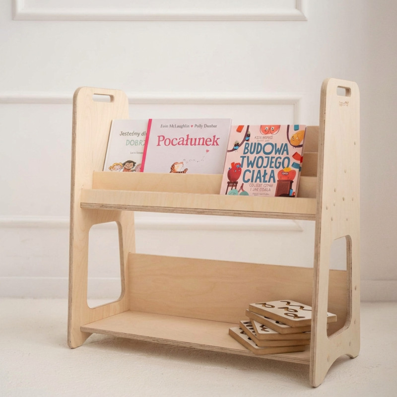 Étagère bibliothèque Montessori en bois pour enfant - Taille L