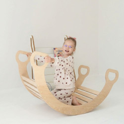 Culbuto Montessori géant en bois naturel - Taille XXL