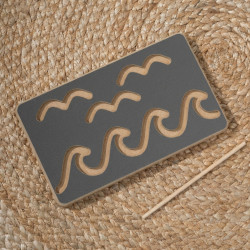Tablette graphomotrice Montessori enfant en bois - Grise