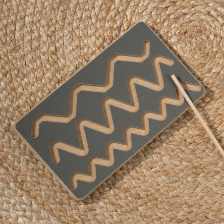 Tablette graphomotrice Montessori enfant en bois - Grise