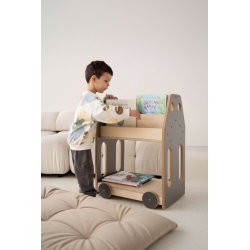 Étagère Montessori pour chambre d'enfant en bois - Grise